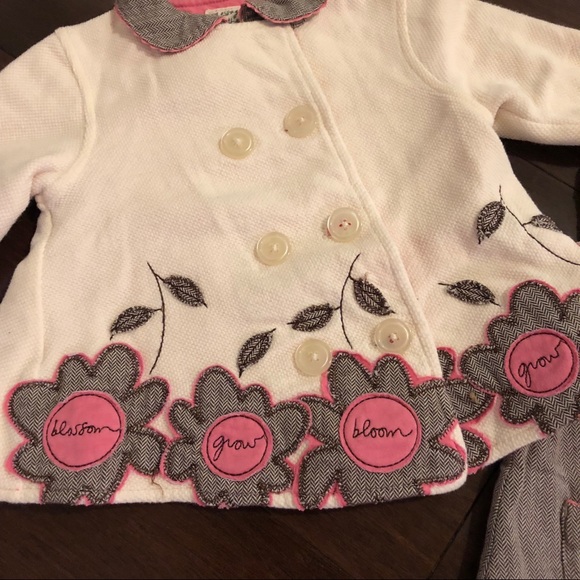 Baby Girl Flower Coat and Matching Jumper Dress - Picture 2 of 5